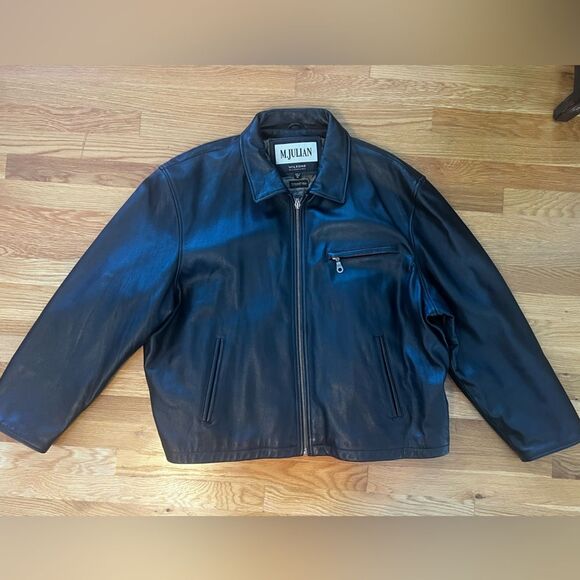 Vintage Wilson M Julian Men's Leather Jacket with Zip in Liner  Black Size 1X - Picture 1 of 15